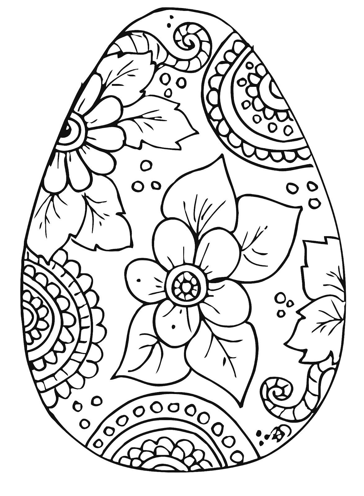 Easter egg colouring in page for parents