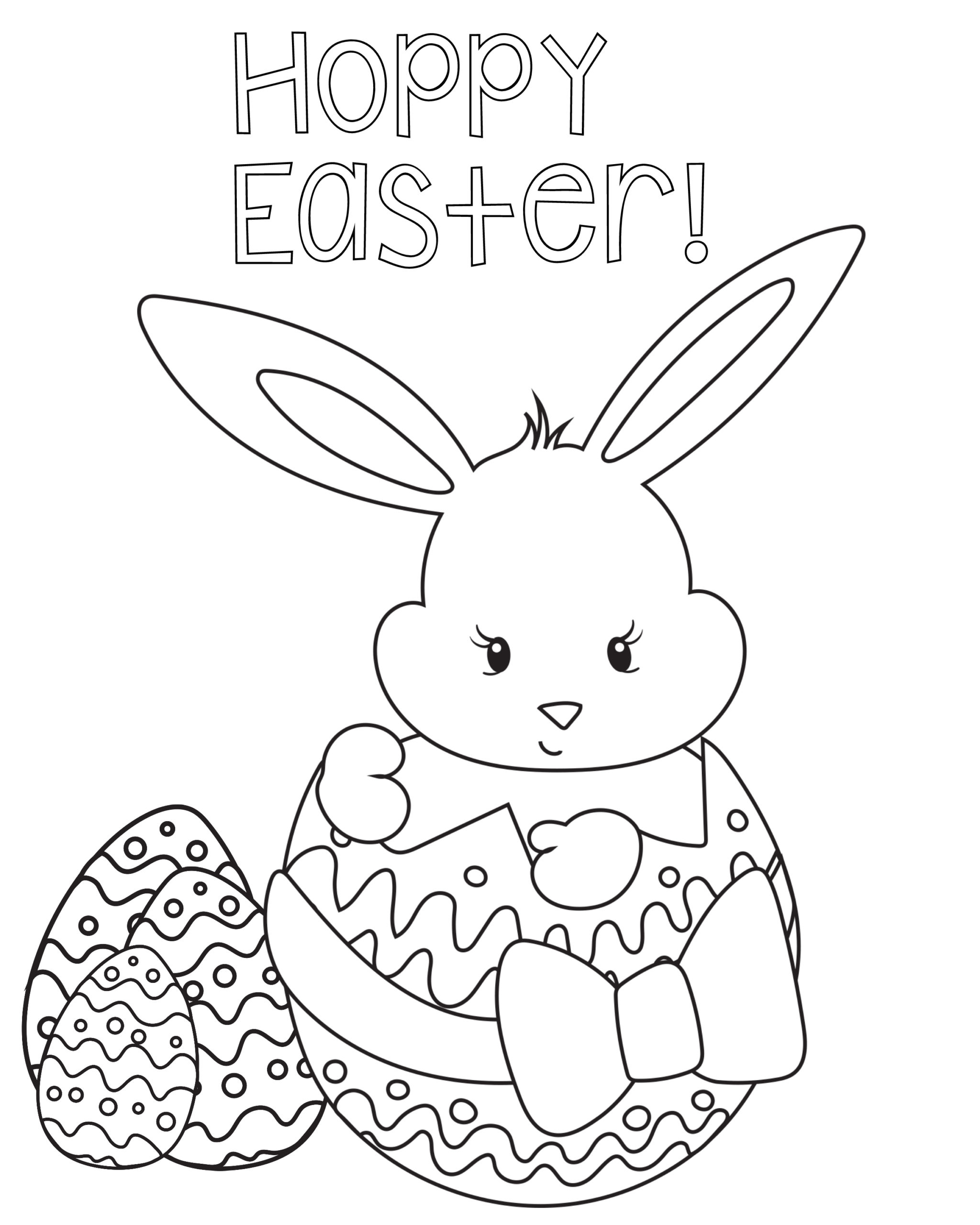 Bunny Pictures to Color for Easter